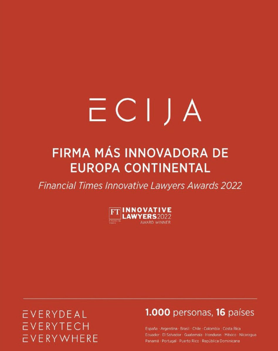 🏆 ¡Somos la firma más innovadora de Europa continental según Financial Times! 🏆 Y hoy se hace eco en Expansión. Ilusión, esfuerzo y talento #WeAreEcijaTeam

Nota completa en el siguiente enlace lnkd.in/dpe2R__J