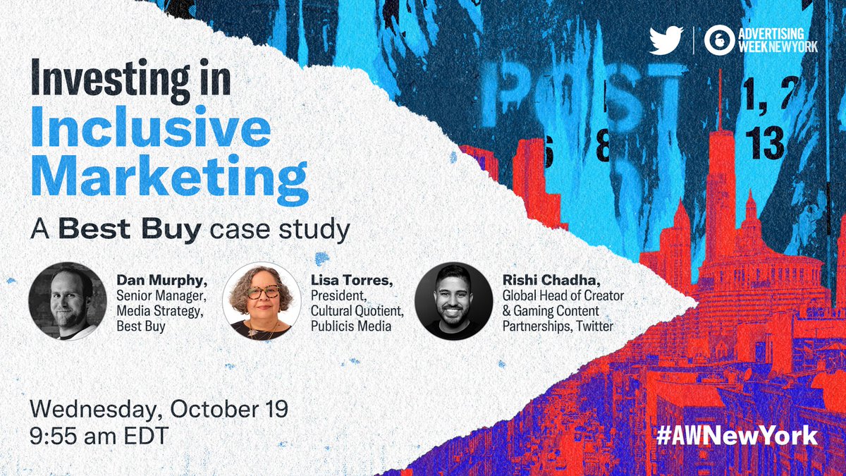 It’s time for #AWNewYork! On Oct. 19, our Cultural Quotient President, @TorresLisa, is speaking on the @Twitter-sponsored panel, “Investing in Inclusive Marketing: A @BestBuy Case Study.” Learn more here: ow.ly/pifK50L7qzq #LionLeadership