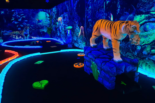 Xplorie's tweet photo. Rainforest Black Light Golf &amp; Arcade is now available for Xplorie programs in the Destin and 30A Areas! Contact Xplorie today to learn more. #vrm #propertymanager #xplorie #hospitality https://t.co/9X9kfpcclH https://t.co/TeHdNT14Ng