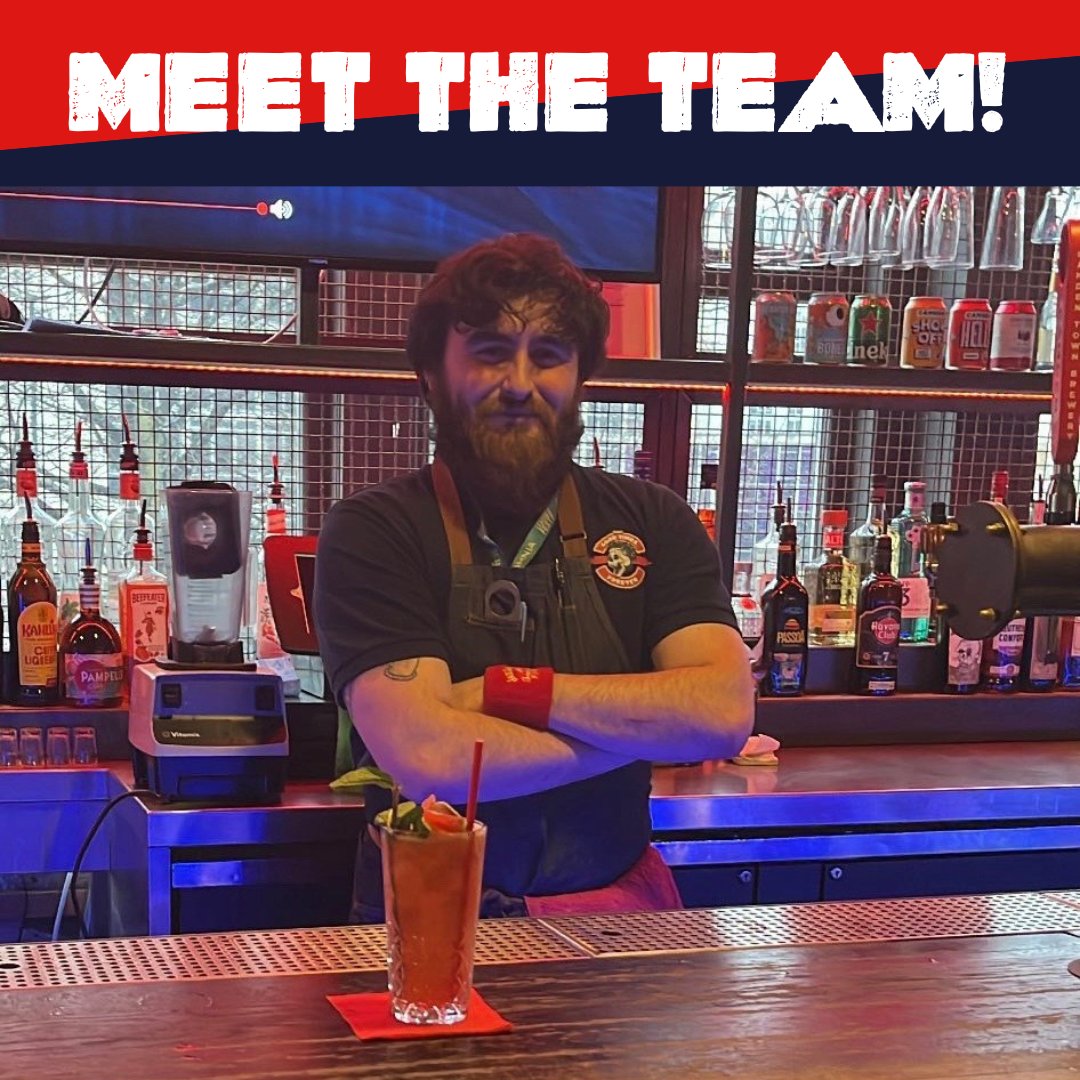 Meet Ben, one of our bartenders based here in Liverpool! 😎

⚡Ben's favourite drink: Honolulu Juicer
⚡Ben's favourite song to listen to on a shift: Monkey Wrench by Foo Fighters

Swing by &amp; ask him for a recommendation!