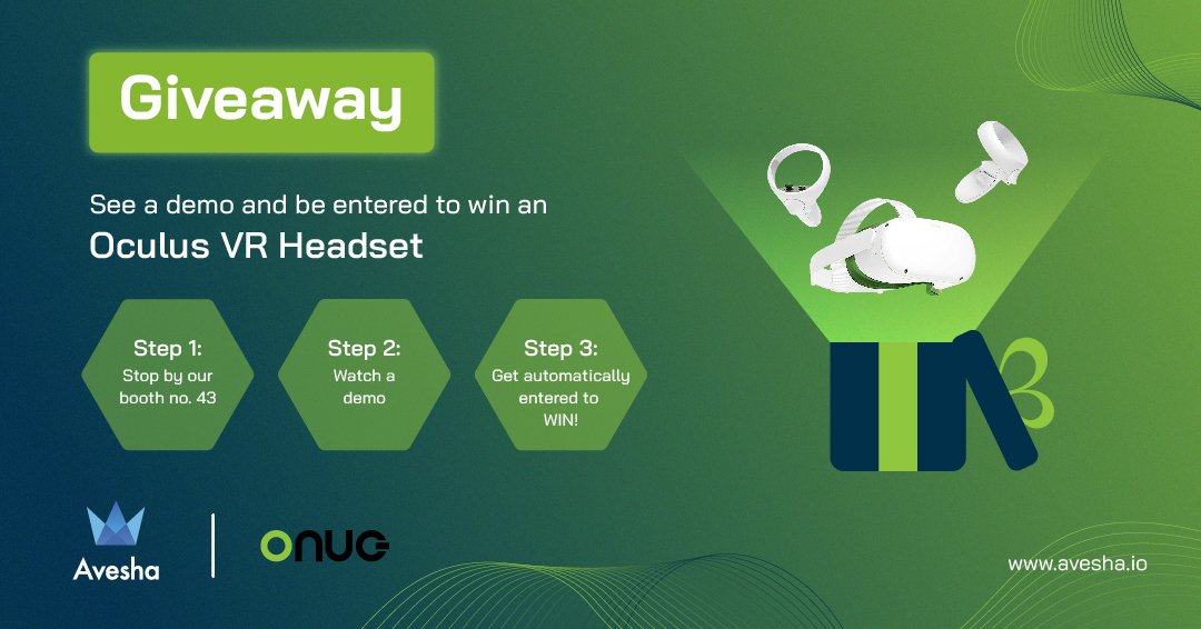 AveshaSystems's tweet photo. 🎁FREE Oculus VR Headset Giveaway!!🎁
We are less than 24 hours away from #ONUGFall2022!! Stop by our booth #43 at ONUG or our virtual booth here👉https://t.co/l9iAN43VmL to see a demo and be entered to our raffle to WIN! (https://t.co/lJ0Mcx6vvN if you can't make it in person) https://t.co/yjoXnoSvkQ