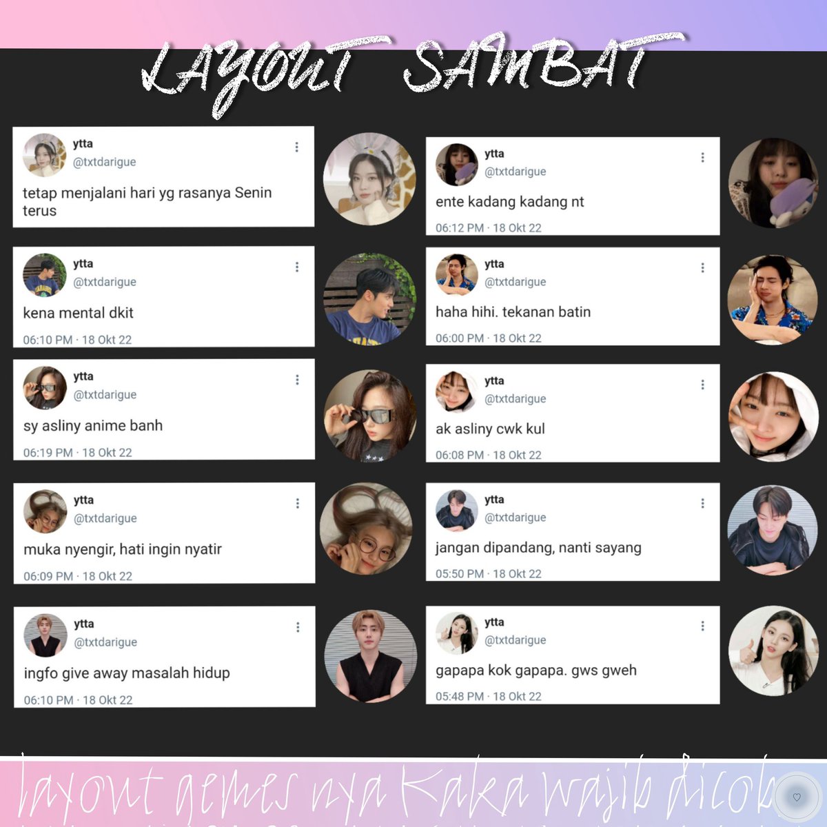 aboutlayout's tweet image. ♡
HAY HAY PEOPLE YG MASIH BANGUN,,, CUSS AD LAYOUT CAKEFF ANTI MLEYOT ONLY 2K PROMO TAKE 3 5K AJ🛵💥💅