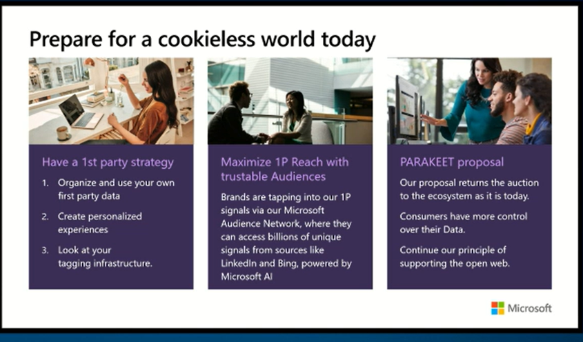 elpublicistacom's tweet photo. ❌🍪¿Cómo nos preparamos para un futuro sin #cookies?❌🍪

🔵Ten una estrategia de first party data

🔵Maximiza 1P Reach con audiencias confiables

🔵Con la propuesta de Microsoft 'Parakeet'

 #Inspirational22 https://t.co/TVXC7Dpkuz