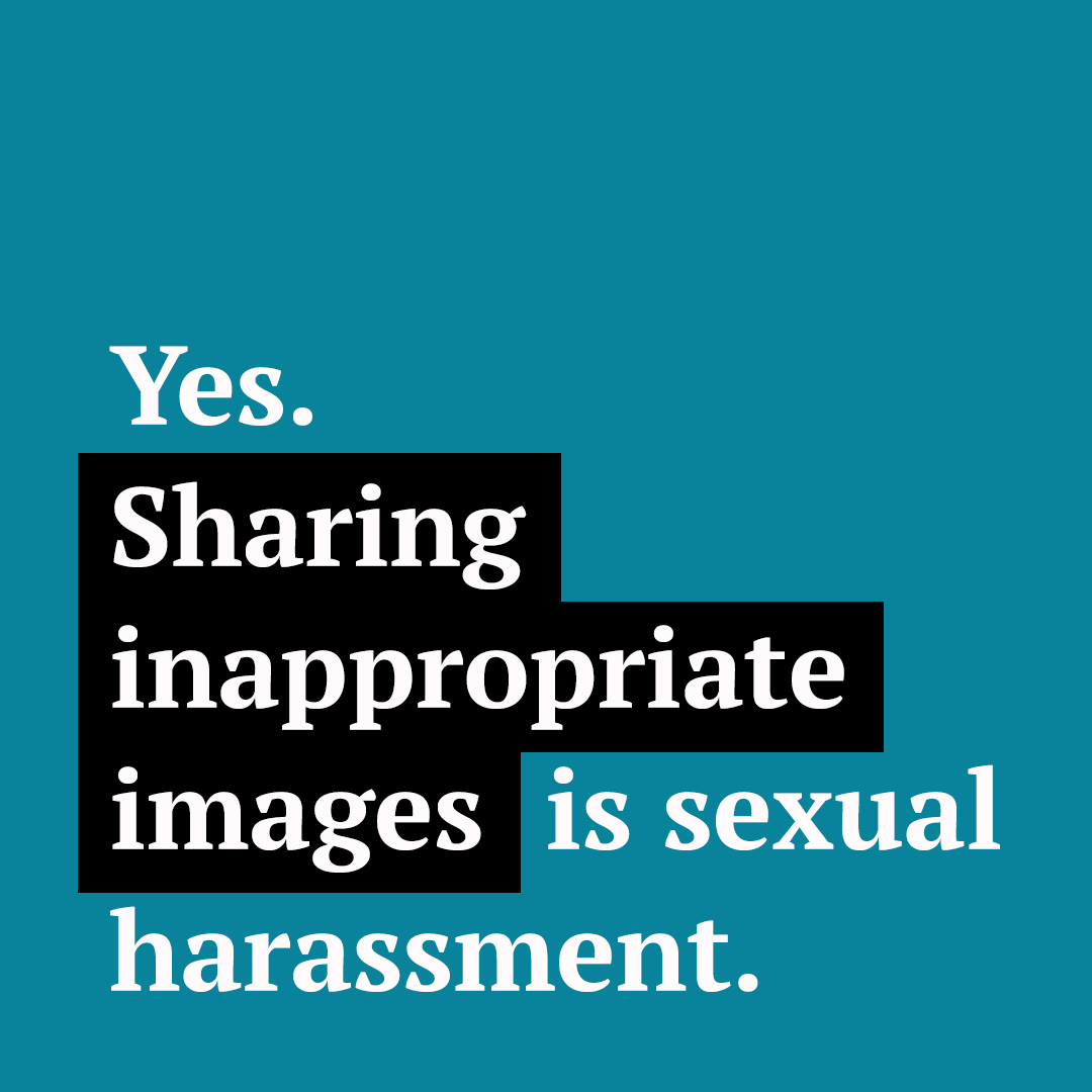 PleaSask's tweet photo. Sexual harassment takes many forms at work. You don’t have to put up with any of them. Get up to 4 hrs of FREE legal advice at https://t.co/r85of8LoR3. https://t.co/I231u4h098
