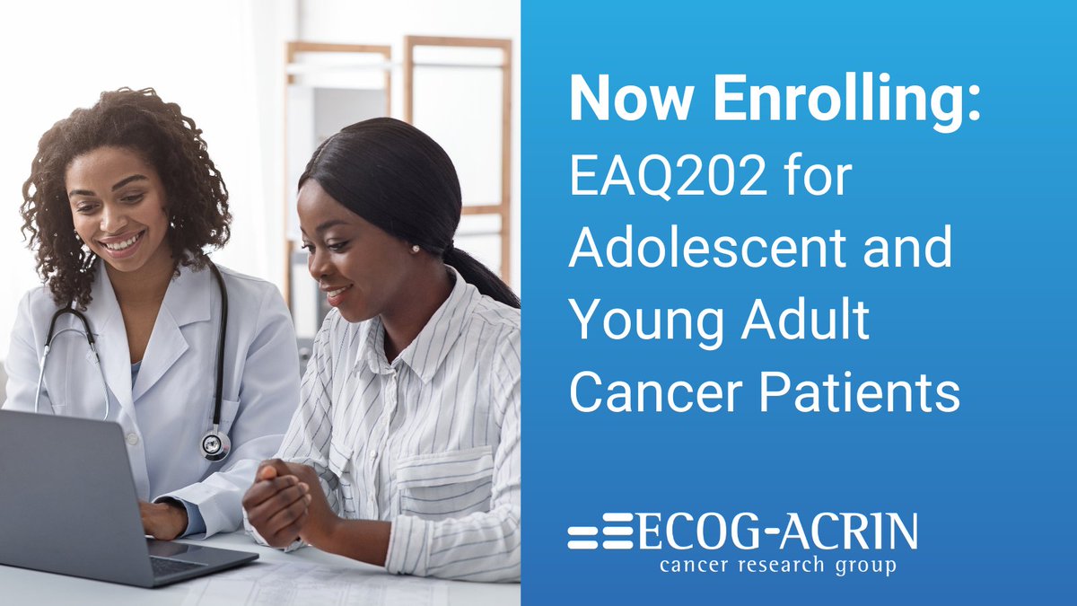 ECOG-ACRIN Cancer Research Group (@eaonc) on Twitter photo If you are between the ages of 18-39 & have cancer (any stage you may be eligible for a research study that aims to address individualsā needs related to post-treatment problems. More: bit.ly/EAQ202 cc: <a href="/JohnMSalsmanPhD/">John M. Salsman</a>, <a href="/LynneWagnerPhD/">Lynne I Wagner PhD</a>, <a href="/ruthcarlosmd/">Ruth Carlos</a>, <a href="/StupidCancer/">Stupid Cancer</a> If you are between the ages of 18-39 & have cancer (any stage you may be eligible for a research study that aims to address individualsā needs related to post-treatment problems. More: bit.ly/EAQ202 cc: <a href="/JohnMSalsmanPhD/">John M. Salsman</a>, <a href="/LynneWagnerPhD/">Lynne I Wagner PhD</a>, <a href="/ruthcarlosmd/">Ruth Carlos</a>, <a href="/StupidCancer/">Stupid Cancer</a>