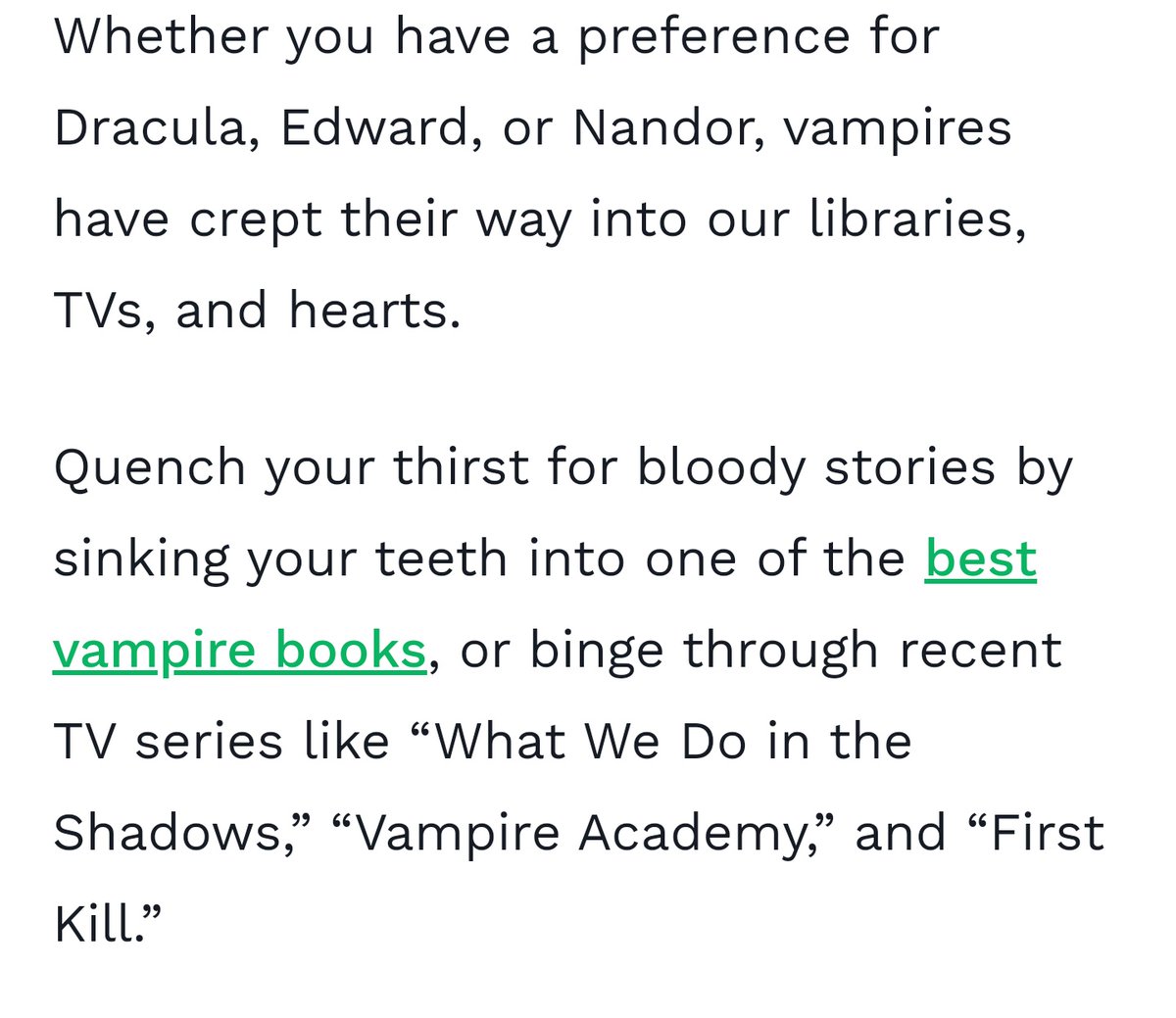 First Kill is recommended as one of vampire shows to watch in an article about Best and Worst Cities for Vampires #savefirstkill #FirstKill lawnlove.com/blog/best-wors… via @lawnlove