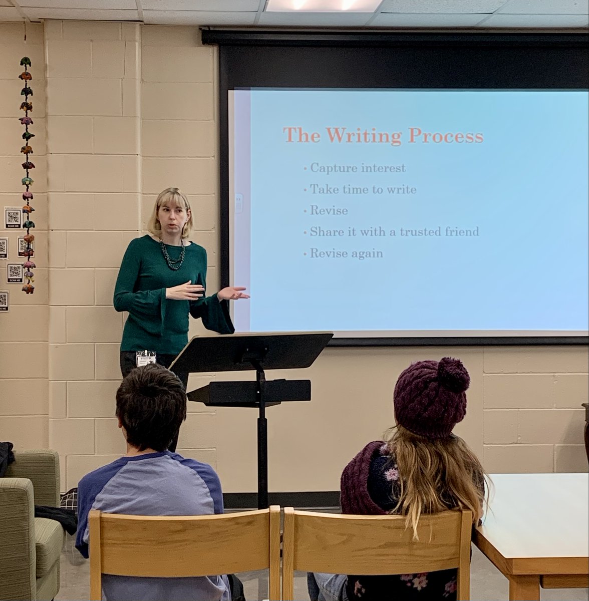 OrchardFarmRV's tweet photo. The second guest in the #OFMS "Eagles Give Back" speaker series was author Amanda L. Henry. This morning she spoke to students about becoming an author and read an excerpt from her first YA novel The Legacy of the Lost Rider. Amanda graduated from #OFHS in 2005. 📚 https://t.co/pXtmWQ5rHP