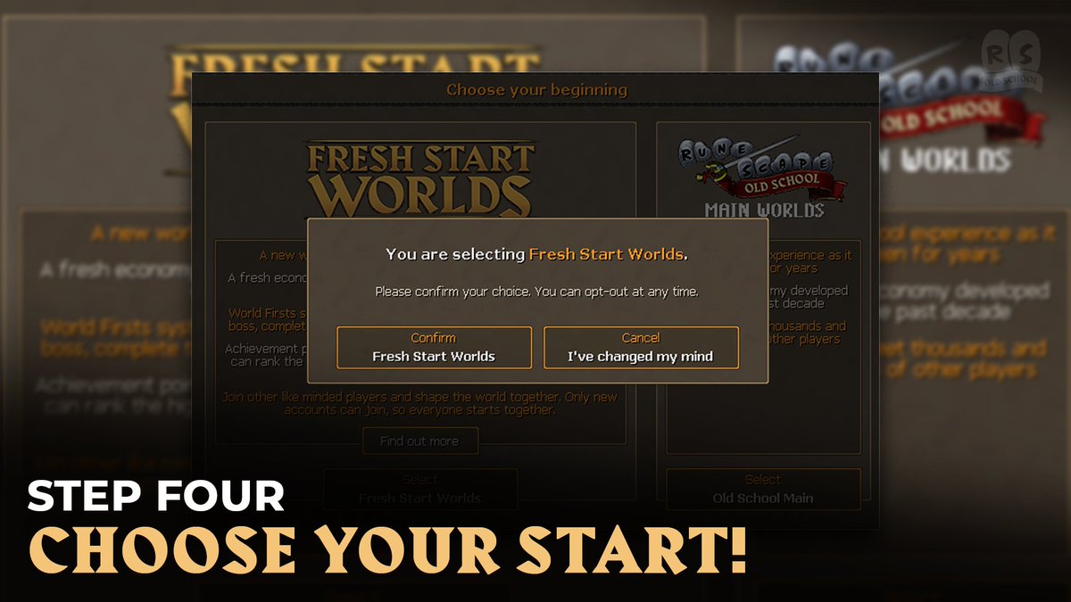 🌍 Fresh Start Worlds are just one day away!

⚙ Game Update - 10.45 BST

🕛 Fresh Start Worlds open - 12:00 BST

🎮 Get yourself ready to game in just four easy steps!