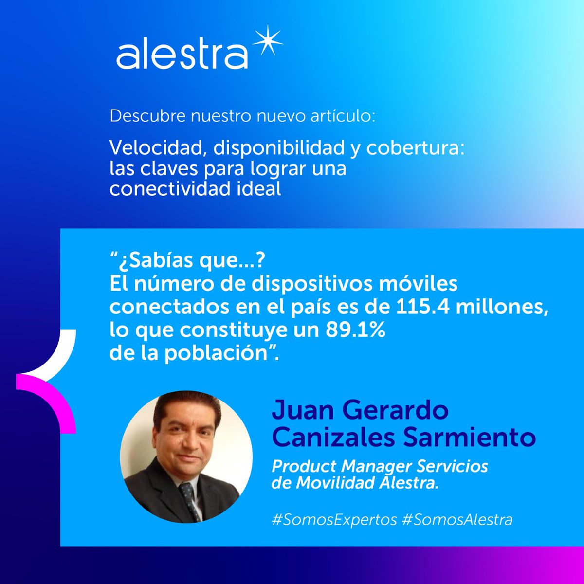 Alestra_MX's tweet photo. Hoy es #martes de #BlogAlestra y Juan Gerardo Canizales Sarmiento, Product Manager Servicios de Movilidad Alestra, nos explica qué se necesita para lograr una conexión con efectividad y cómo potenciarla a favor de los usuarios finales.
👉 https://t.co/Fp2lL7PlxK
#SomosExpertos https://t.co/ehDdxwpVW5