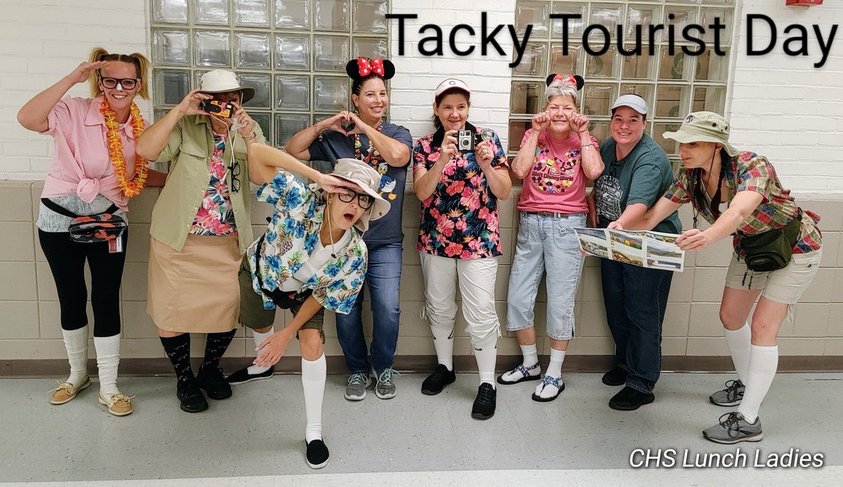 chs_smcps's tweet photo. Our Tacky Tourist Lunch Ladies https://t.co/k2XTqKkNlp