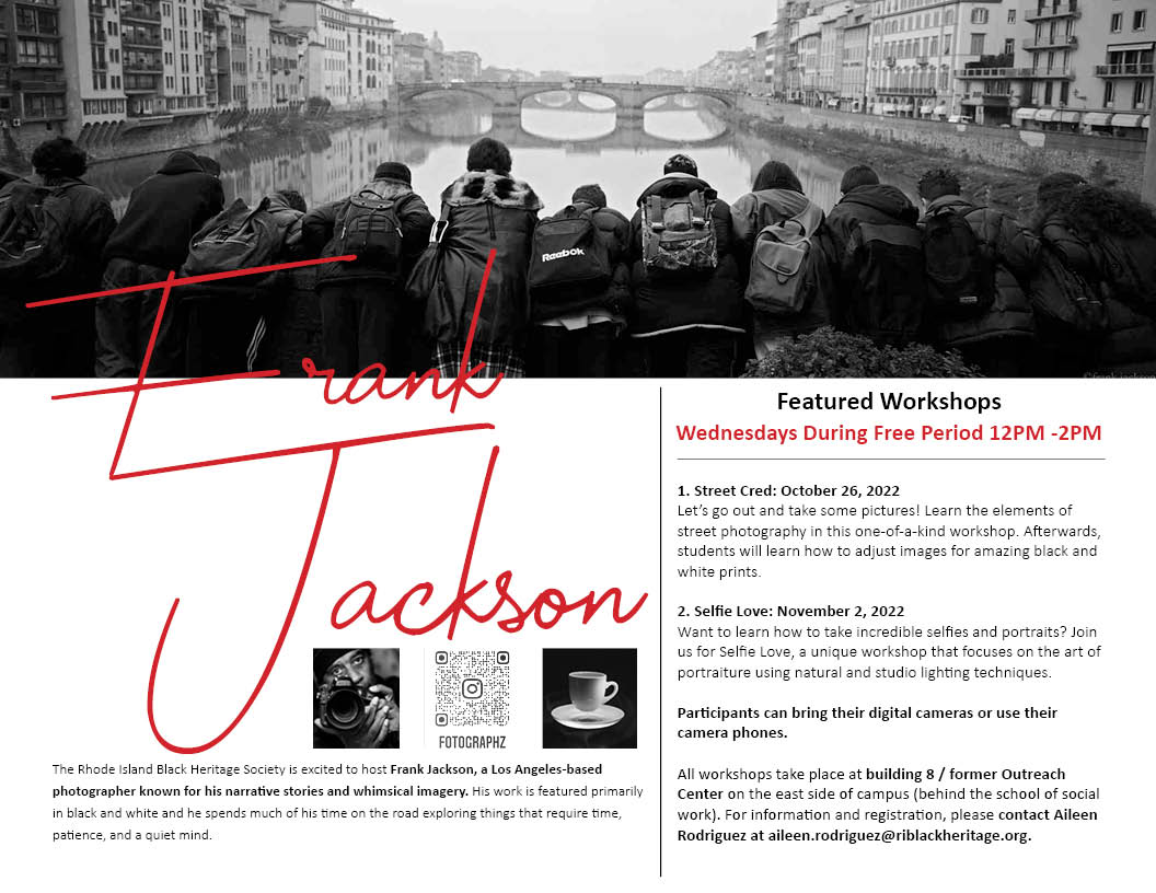 Putting together these amazing workshops for students! You can check out Frank Jackson's work at fotographz.com.