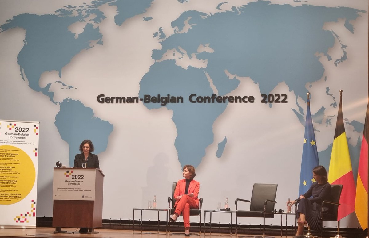 Enabel_Belgium's tweet photo. #DeBeKo 🇧🇪🇩🇪 Enabel's managing director @Jeanvanwetter took part in the 6th German-Belgian conference in Berlin.
Alongside Belgian minister of Foreign Affairs @HadjaLahbib, they discussed the potential of green hydrogen & ways to make international climate policy more effective. https://t.co/T0SIVBuSmg