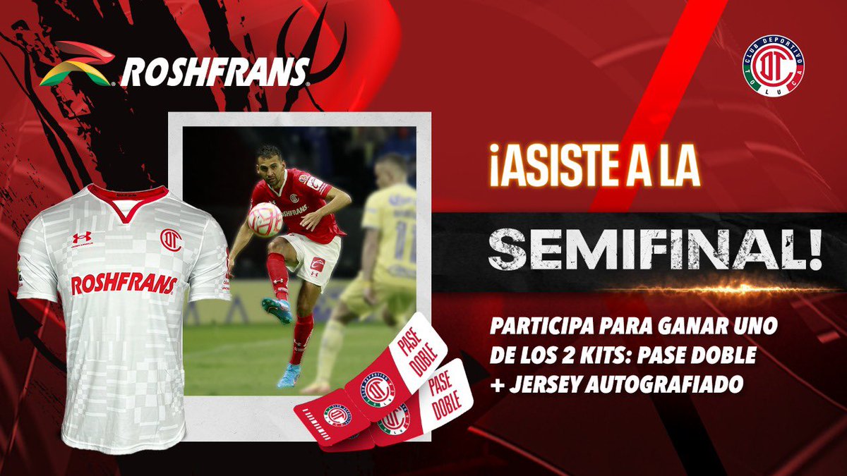 TolucaFC's tweet photo. 🎁 | ¡Te llevamos a la Semifinal vs 🦅!

1️⃣Etiqueta a un amigo; ambos deben dar RT y seguir a @RoshfransMX
2️⃣Responde ¿En qué jornada del A22 jugó 👹🆚🦅?
3️⃣Usa #RoshfransEnLaCancha #ElRojoesTodo #TuMismaSangre

Un jurado elegirá los ¡GANADORES!
TyC: https://t.co/7tNhpeUQ7Y https://t.co/yKt7pKBQqQ
