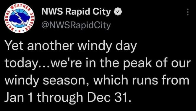 Look at that, The Weather Service got jokes...

#WeatherHumor