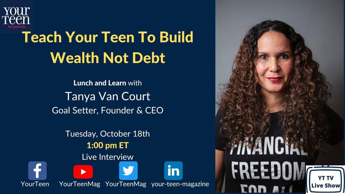 Goalsetter (@goalsetterco) on Twitter photo Join us today at 1 PM ET! Our CEO, <a href="/tvancourt/">tanya van court</a>, will discuss how early access to financial literacy can set up the next generation for success with <a href="/YourTeenMag/">Your Teen Magazine</a>.
linkedin.com/video/event/ur…
#Financialliteracy #Financialfreedom #Financialeducation #FinTech #TuesdayVibe Join us today at 1 PM ET! Our CEO, <a href="/tvancourt/">tanya van court</a>, will discuss how early access to financial literacy can set up the next generation for success with <a href="/YourTeenMag/">Your Teen Magazine</a>.
linkedin.com/video/event/ur…
#Financialliteracy #Financialfreedom #Financialeducation #FinTech #TuesdayVibe