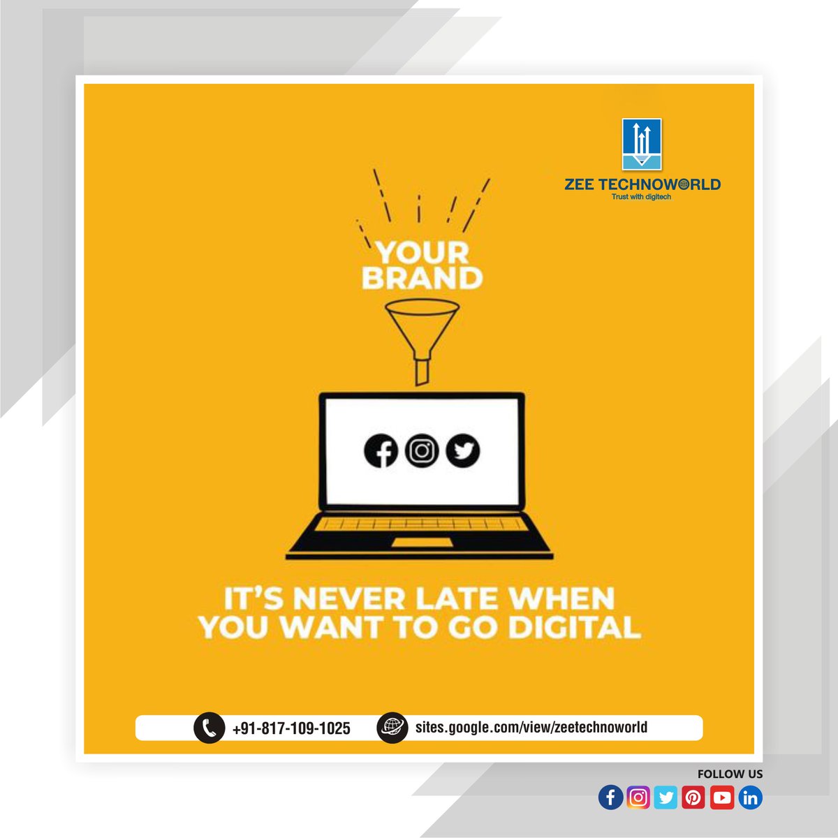 zeetechnoworld's tweet photo. It's never late when you want to #godigital
Visit us: https://t.co/7tjEXp5KEt
Call us: +91 81710 91025
#winterprint #seasonalprint #occasionalprint #lovetoprint #collateraldesign #advertising #promoting #promotionaldesign #business #ideas #godigital #godigitalbusiness https://t.co/cWtsFfXRNn
