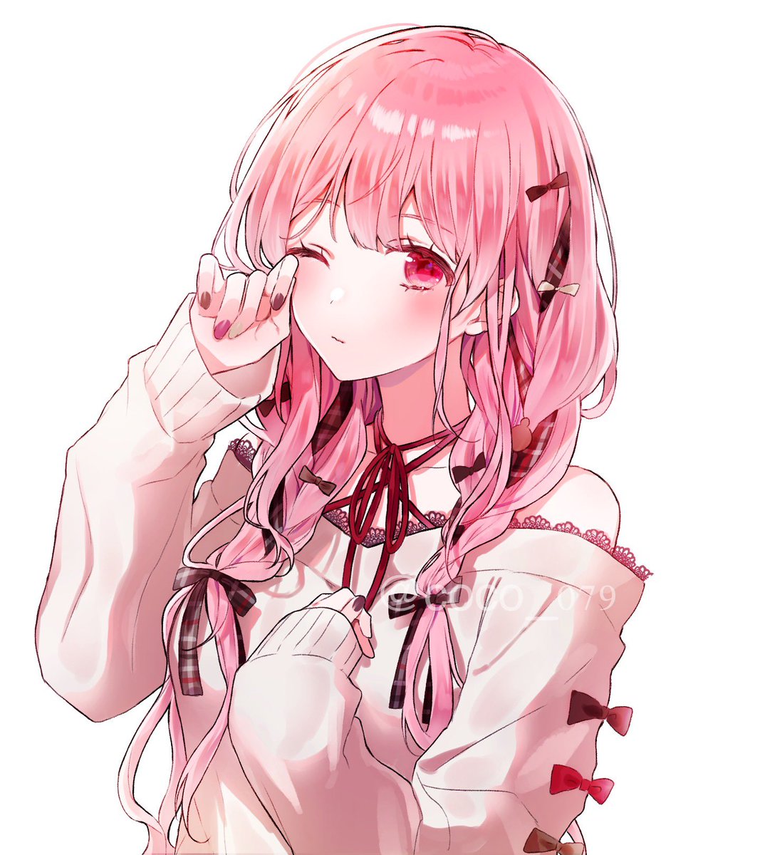 「 #あなたのぴんく色の作品を見せてください 」|月居ちよこ🍎のイラスト