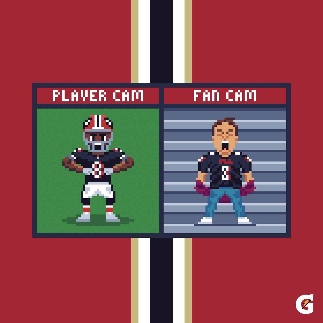 AtlantaFalcons's tweet image. Player Cam + Fan Cam = SAME ENERGY ⚡️