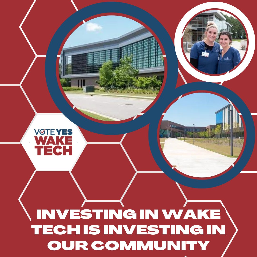 The 2022 Wake Tech Bond will directly affect our community. With a majority of students residing in Wake County, our community stands to benefit from an investment in Wake Tech, both for our students and for the future of Wake County. Vote YES on November 8th. #VoteYesWakeTech