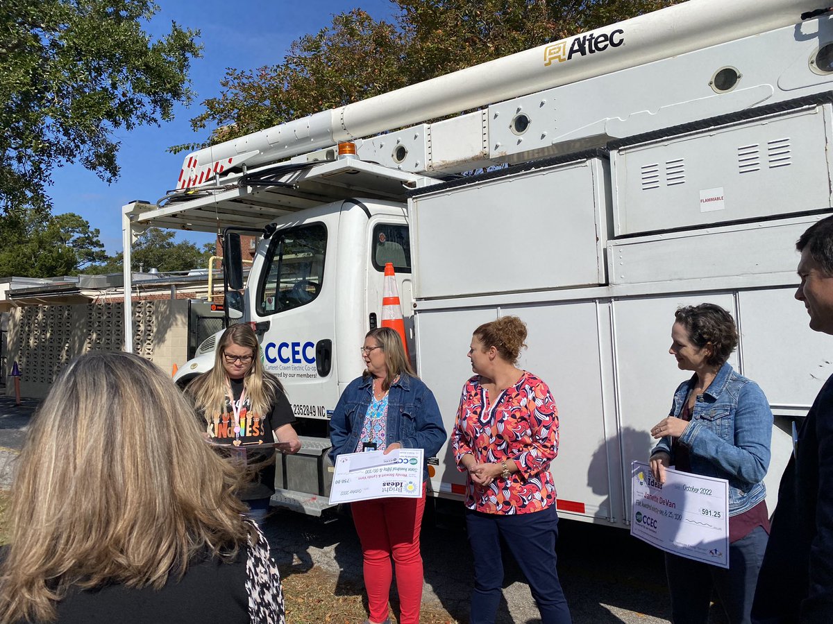 Congratulations to MES Bright Ideas Grant recipients Kaitlin Gagnon, Wendy Stewart &amp; Lynda Vann, Janette DeVan and not picture Marsha Sirkin. <a href="/mesdolphins/">Morehead Elementary School at Camp Glenn</a> <a href="/MarshaSirkin/">Marsha Moore Sirkin 🌻</a> <a href="/JanetteDeVan/">Janette DeVan</a> thank you <a href="/CCECoop/">Carteret-Craven Electric Co-op</a> for supporting our schools.