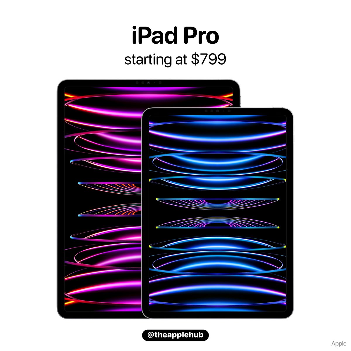 theapplehub's tweet photo. Apple has officially announced the new iPad Pro featuring an M2 chip. The 11” iPad Pro starts at $799 and 12.9” iPad Pro starts at $1099 in 128GB, 256GB, 512GB, 1TB, and 2TB options. Available to order now and will start shipping on October 26 https://t.co/d1WP2yJ2Xi
