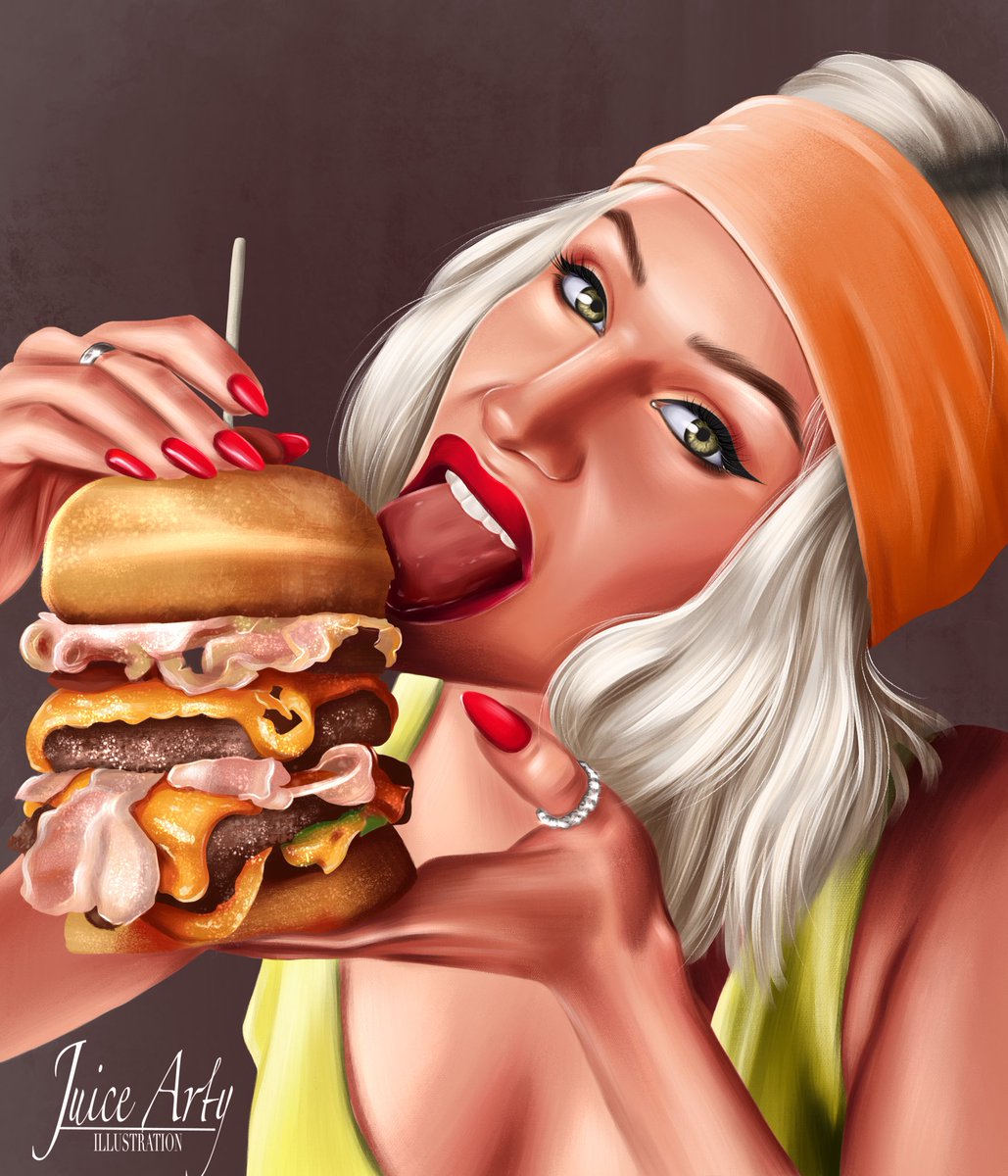 Hi 🤗
I've been gone a long time 🙈
I'm raising my skill 💪
My new artwork 😍🤤🍔