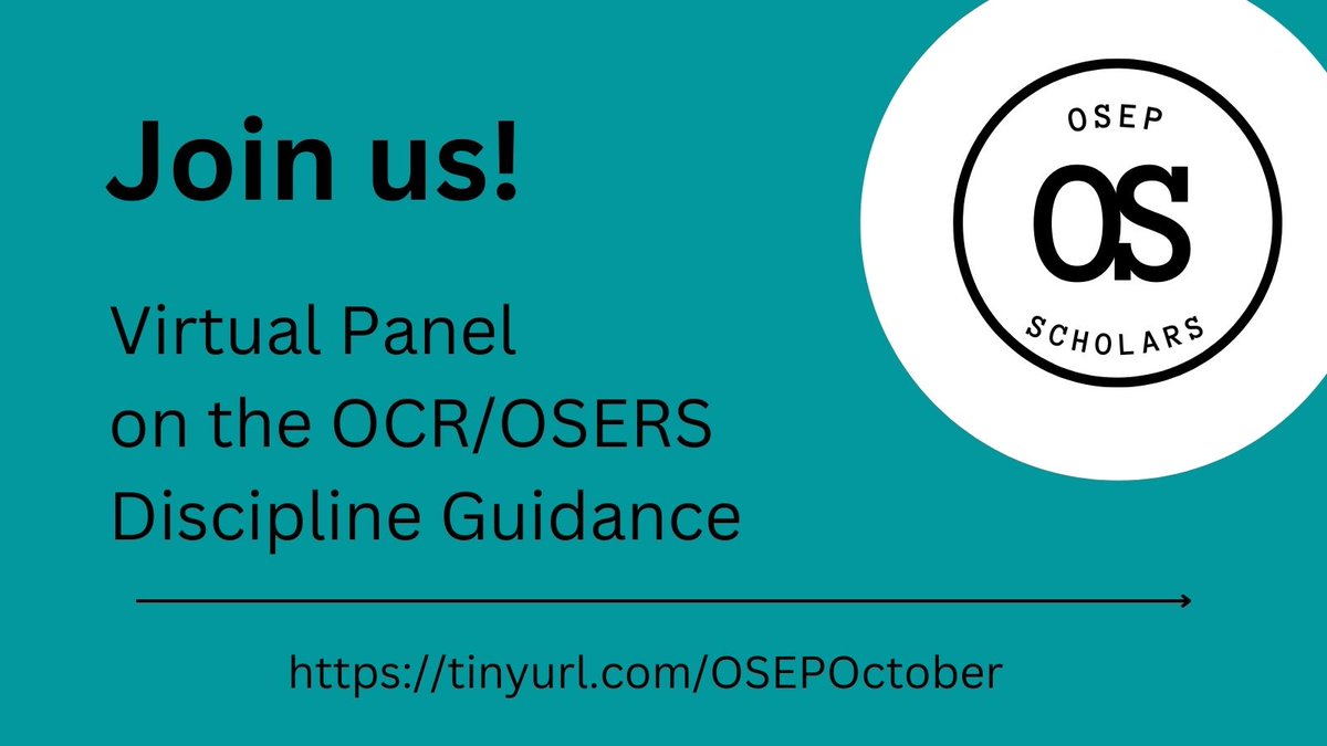 Next Tuesday, October 25th, at 7:30pm EST we dive into the new discipline guidance with special guests from OSEP. Won't you join us? tinyurl.com/OSEPOctober
