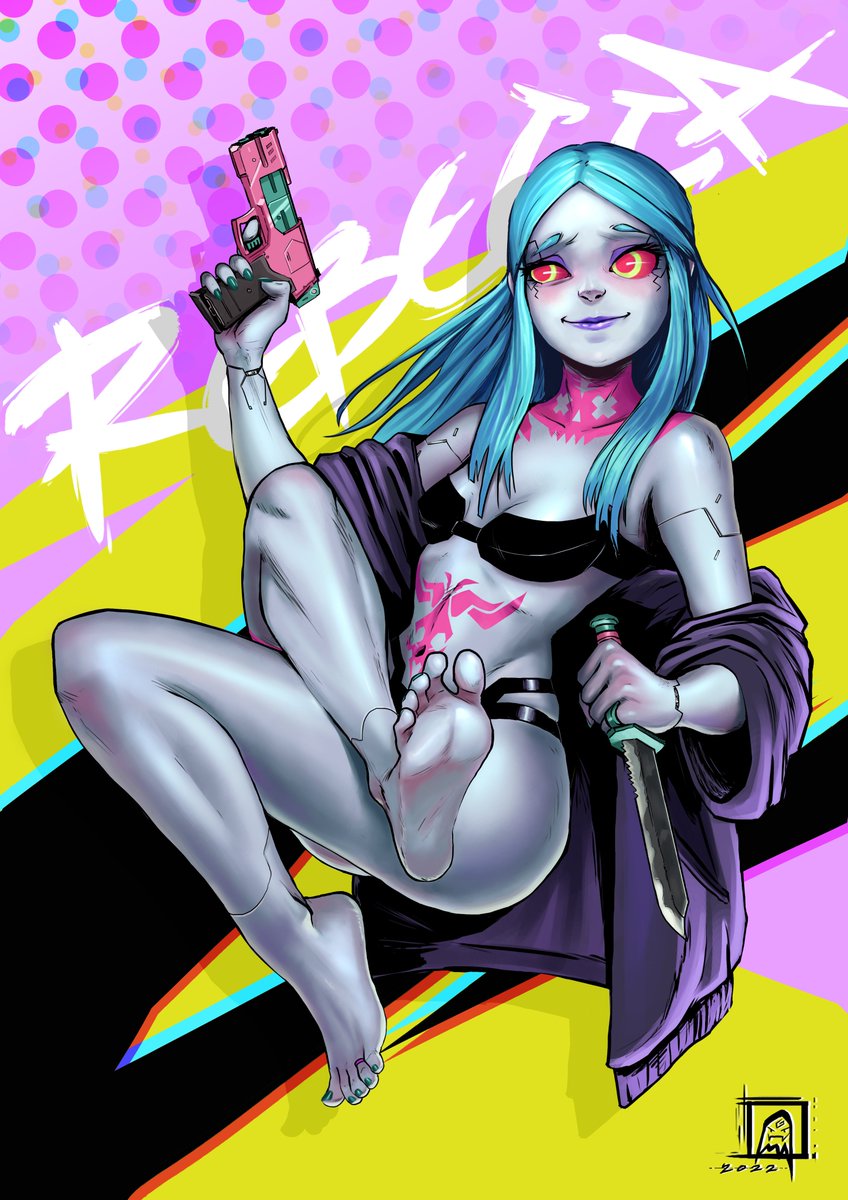 GhostHinimoto's tweet image. Edgerunners was a nice surpise from @CDPROJEKTRED  and @TriggerInc. I couldn't resist but make a pinup of Rebecca!

#fanart #cyberpunk2077 #edgerunners  #EdgerunnersRebecca #Rebecca #pinup #illustration