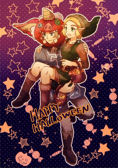 ボコマスク勇者&息吹コス姫なハロウィンリンゼル 