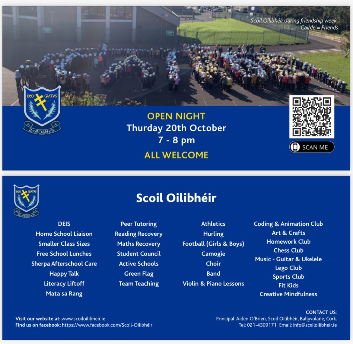 Open Night 2022

📍Scoil Oilibhéir 
🗓 Thursday 20th October
🕖 7pm-8pm