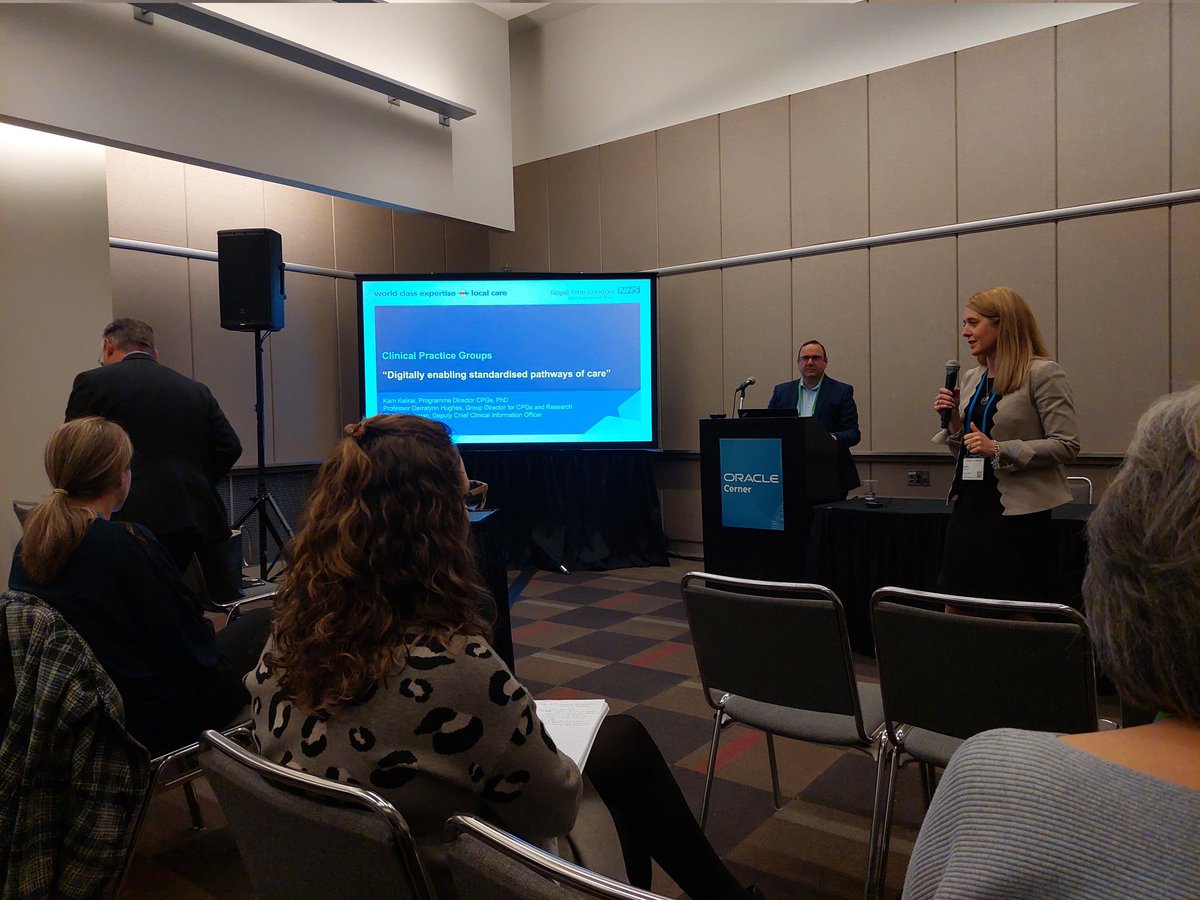 Our first international #OCHC22 session presented by Royal Free Group! "Variance in care leads to poorer outcomes at higher cost". A transformational programme with <a href="/CernerUK/">CernerUK</a> <a href="/RobbieBeattieW/">Robbie Beattie</a>