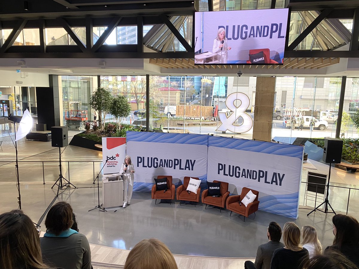 the_A100's tweet photo. Delighted to join our partners @bdc_ca @AccelerateFund @McRockCapital and @PlugandPlayTC in sponsoring today’s #ABF4 #womenintech event featuring a #sustainability keynote from Isabelle Hudon, President and CEO of BDC https://t.co/c4Q03d6PTT