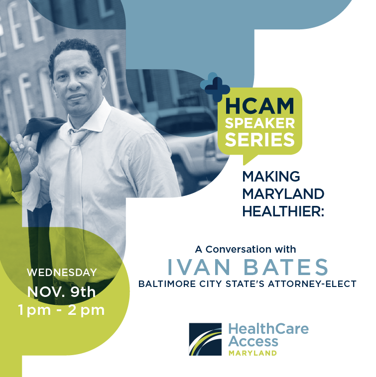 HCAMaryland's tweet photo. We are excited to share this year's three-part Speaker Series, Making Maryland Healthier, is kicking off with a Conversation with Baltimore State's Attorney-Elect, @ivanjbates. Our virtual conversation will take place on 11/9 at 1pm.

Register here: https://t.co/UuGMYcF1OS https://t.co/57vtb8F6kl