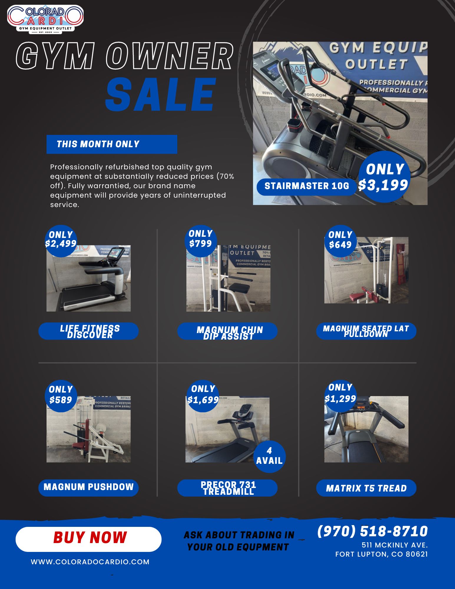 Colorado Cardio Gym Equipment Outlet coloradocardio X