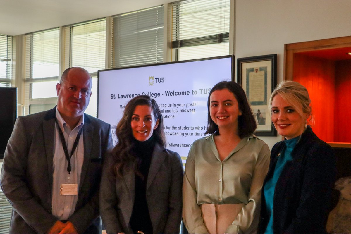 ei_LRogers's tweet photo. Céad míle fáilte from @TUS_Intnl for St Lawrence College @ TU Shannon's Moylish campus this morning as the international learning element of their Global Skills Opportunity partnership on Entrepreneurial Thinking in the Global Context commenced today with 23 Ontario students 🇮🇪🇨🇦 https://t.co/PTde8BG8qg