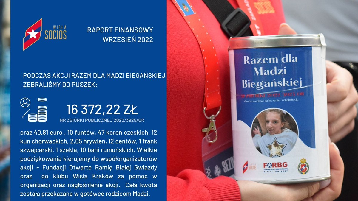 SociosWisla's tweet photo. Zachęcamy do zapoznania się z raportem za wrzesień.
Do programu #PartnerSocios dołączyły dwie firmy - AKRG Ltd oraz @goplusbetpl. Zrealizowaliśmy dwa cele w ramach akcji #FrekwencjęBudujemy oraz przeprowadziliśmy zbiórkę #RazemDlaMadzi.
Pełna wersja📥
🔗https://t.co/tJP96EwXy0 https://t.co/y91HEt5ZLk