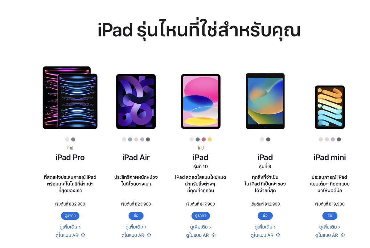 BrightMinho's tweet photo. ราคา iPad ทั้งหมด ที่ Apple ขายตอนนี้ !
โดย iPad gen 9 ก็จะยังขายอยู่นะ

สรุปว่า iPad gen 10 คือไม่ได้จะมาแทนที่ 9 เพราะคนละราคาเลย🥶

#TakeNote https://t.co/dkLVTRHO5c