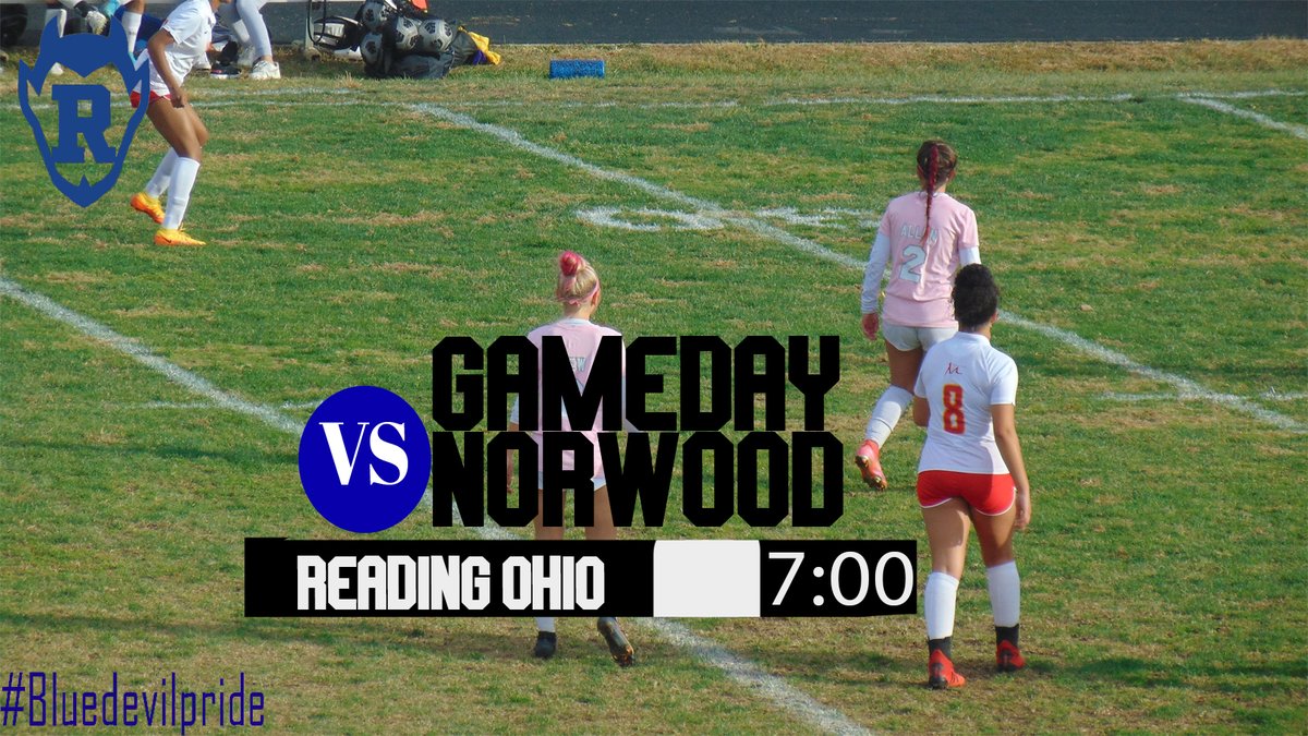⚽️Game day⚽️Game 17
🆚 <a href="/NorwoodWomen/">Norwood Women’s Soccer</a> 
⏰ 7:00
📍 Reading Ohio (Veterans Memorial Stadium)
📊ohsaa.org/tickets
Blue Shirt, Black Shorts, Blue Socks!

#BlueDevilPride