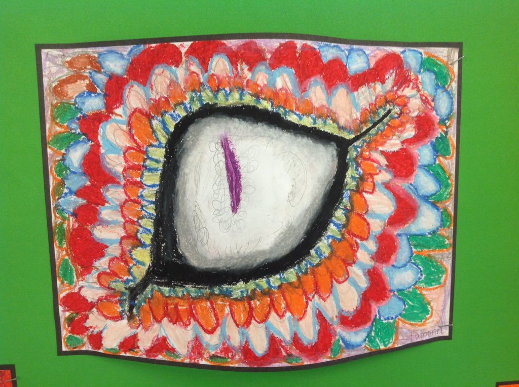 Look at some of our incredible dinosaur eyes! #GBS4art