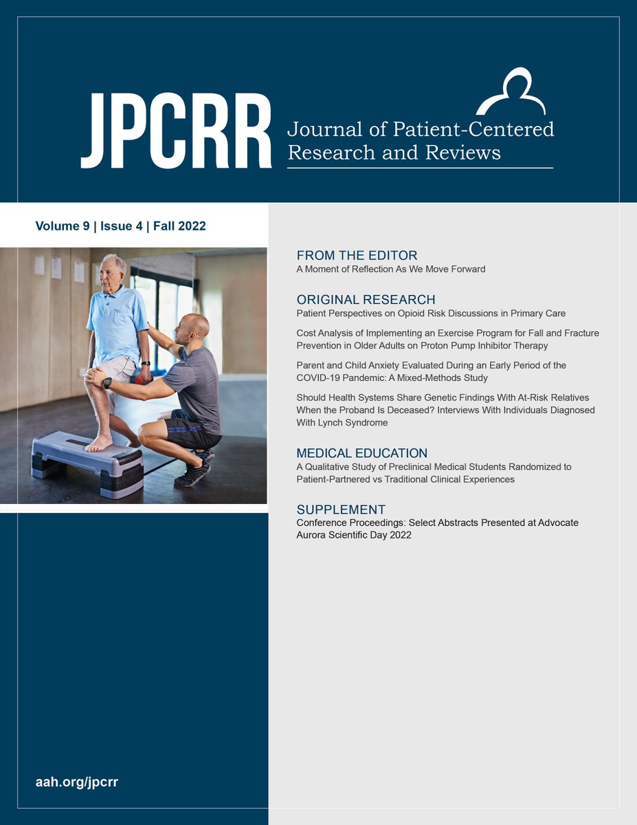 JPCRR's tweet photo. Now published @JPCRR Volume 9, Issue 4! https://t.co/M2XxtAvgPe  
Contributing authors from @rosemanuhs @_HealthPartners @GeisingerHealth @advocatehealth @CizikNursing @TexasChildrens @RTI_Intl @KPCHR @HCSRN @UChicagoMed @UChicagoHospMed @AdvocateAurora  #OpenAccess #pubmed https://t.co/6fn4XCroIx