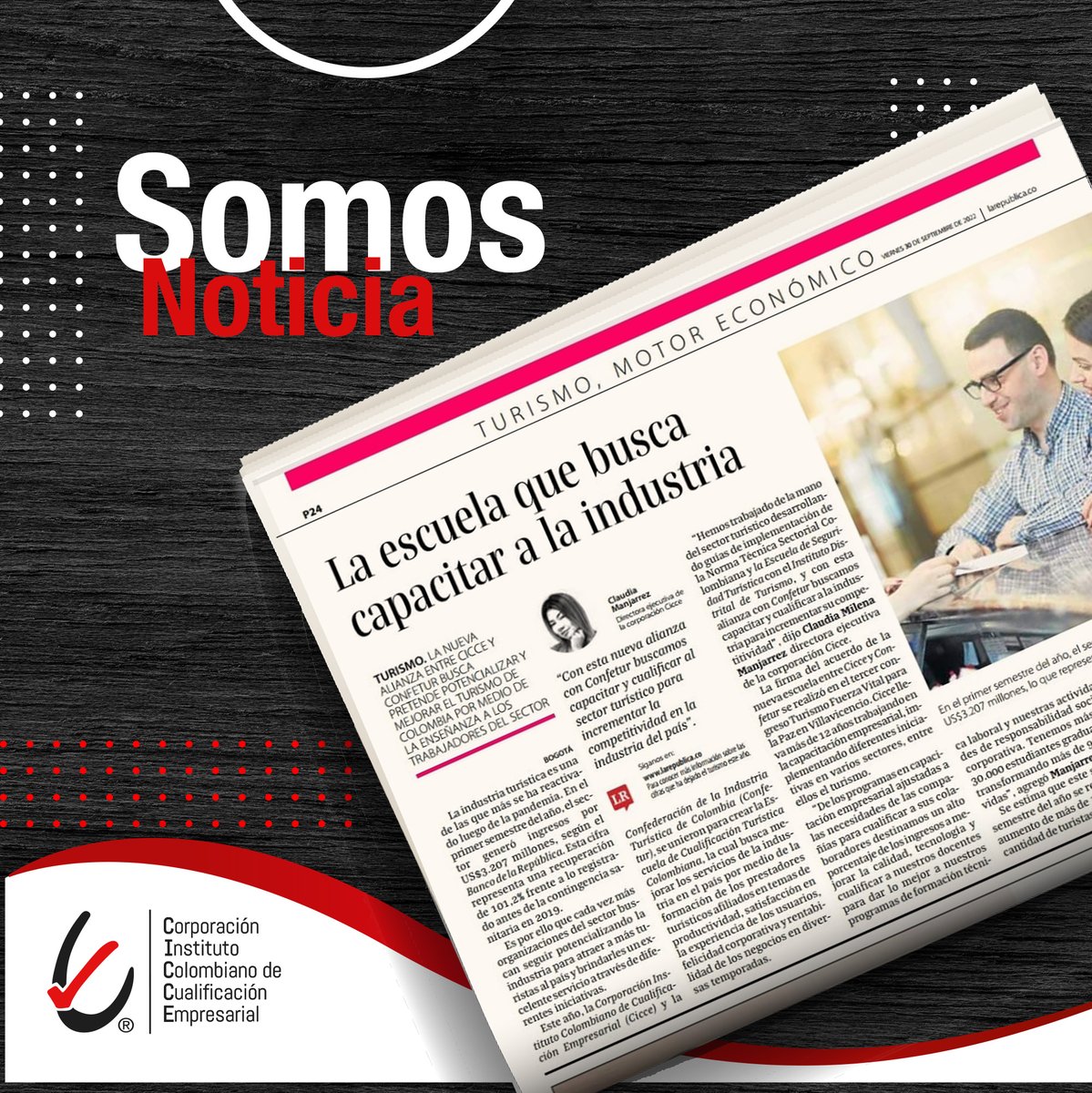 corpcicce's tweet photo. Somos noticia con la alianza 🤝 CICCE-Confetur en el diario La República, uno de los principales medios de comunicación económicos del país 📰. https://t.co/X0qZ0NwL8f