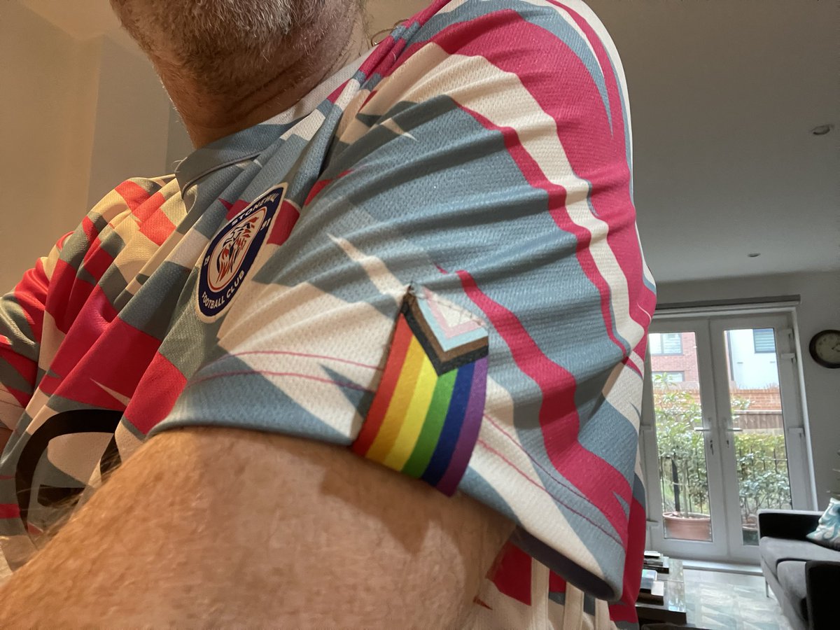The best and most meaningful football shirt I’ve ever bought! Proud to wear it! #UnityShirt #ProudToBeMore @StonewallFC #LGBTQ