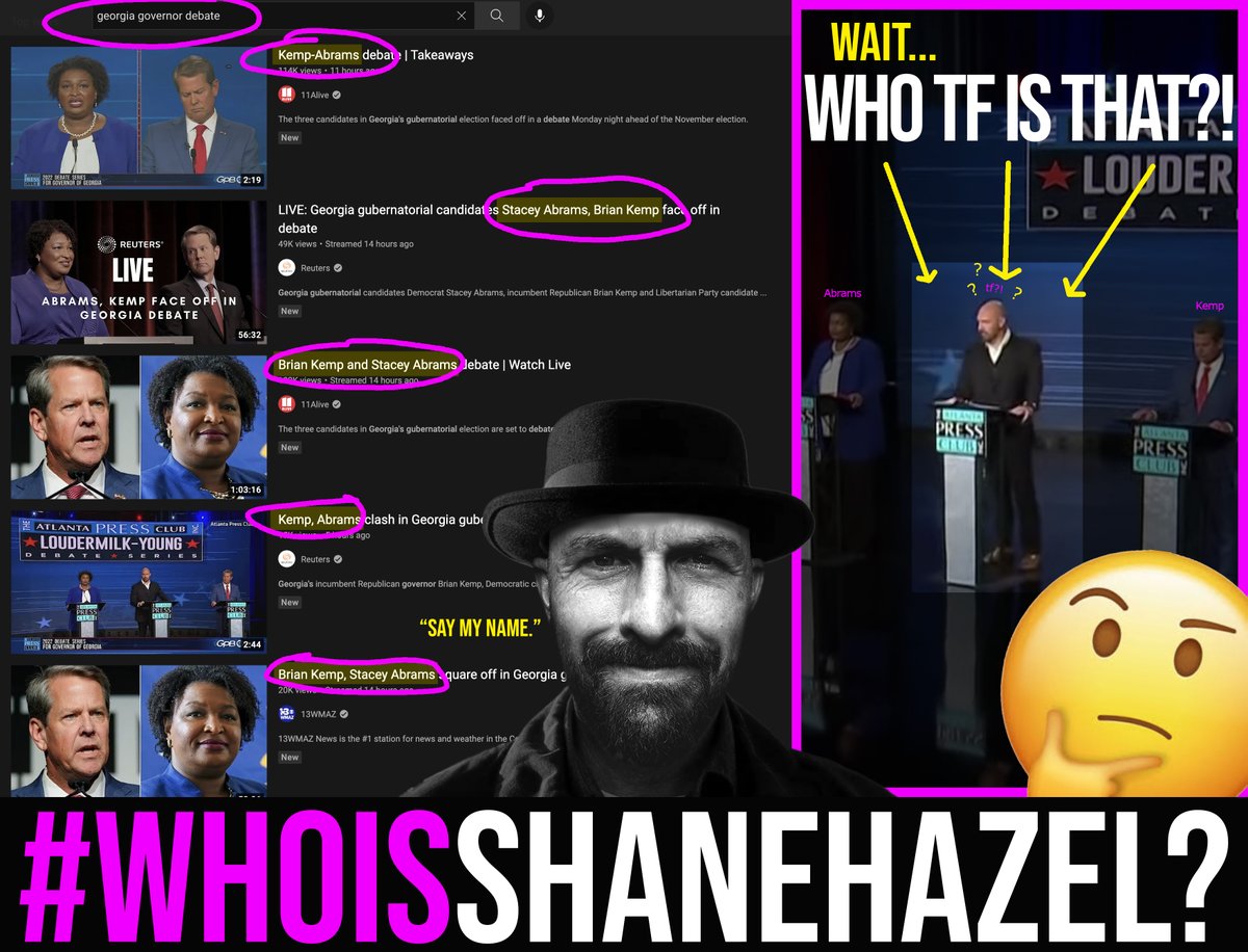 tsidpod's tweet photo. who tf is this @ShaneTHazel guy that bum rushed the stage and keeps rudely interrupting the @staceyabrams vs @BrianKempGA debate. OUTRAGEOUS!
he's so rude... 🤬
makes some good points tho..
#GAdebate #GAGovDebate #StaceyAbrams #BrianKemp #whoisShaneHazel? https://t.co/BL7IU7Dqb4