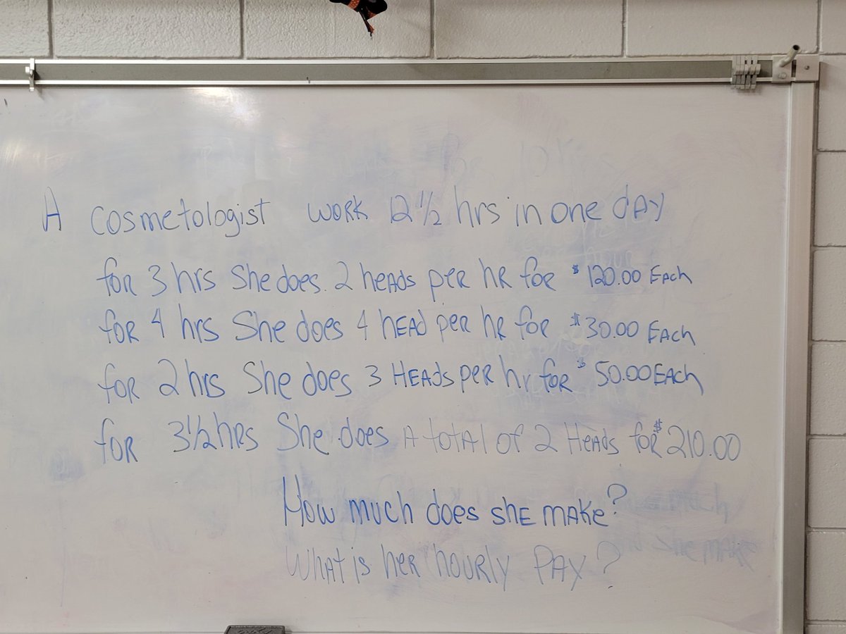 ChevalierCTE's tweet photo. Teaching about cosmetology, and doing math at the same time.   A win win!!! https://t.co/ENri3tFHTf