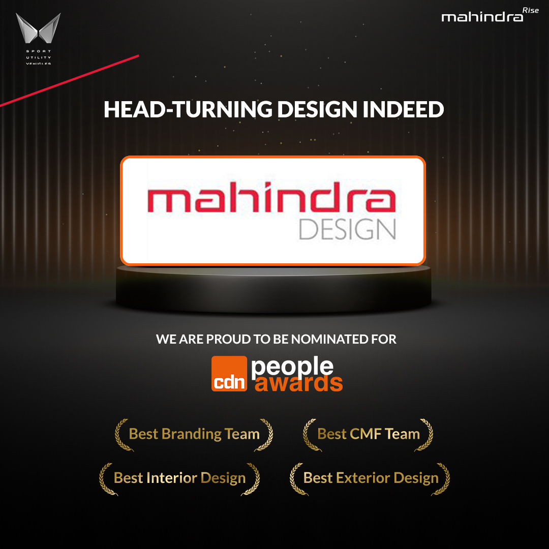 Mahindra_Auto's tweet photo. 🏆 Designed to lead from the front!
We are proud to announce that Mahindra Design has been nominated for four categories for the CDN People Awards.

@CarDesignNews

#Mahindra #mahindradesign #nomination https://t.co/JHPRMNVAzR