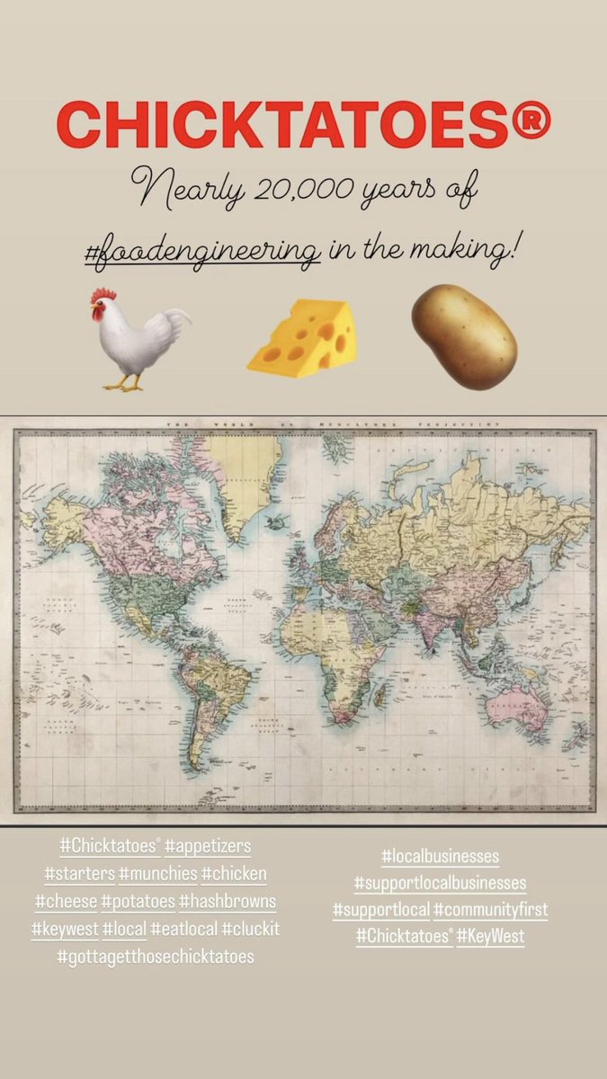 chicktatoes's tweet photo. A History lesson from the guys at Chicktatoes®! Check out our story on Instagram and Facebook for some fun facts and give us a follow!

Insta: https://t.co/VbRBUyjJgh
FB: https://t.co/es5m3OZN7t

#Chicktatoes® #appetizers #munchies #chicken #cheese #potatoes #hashbrowns #KeyWest https://t.co/9D6fLjbyhS