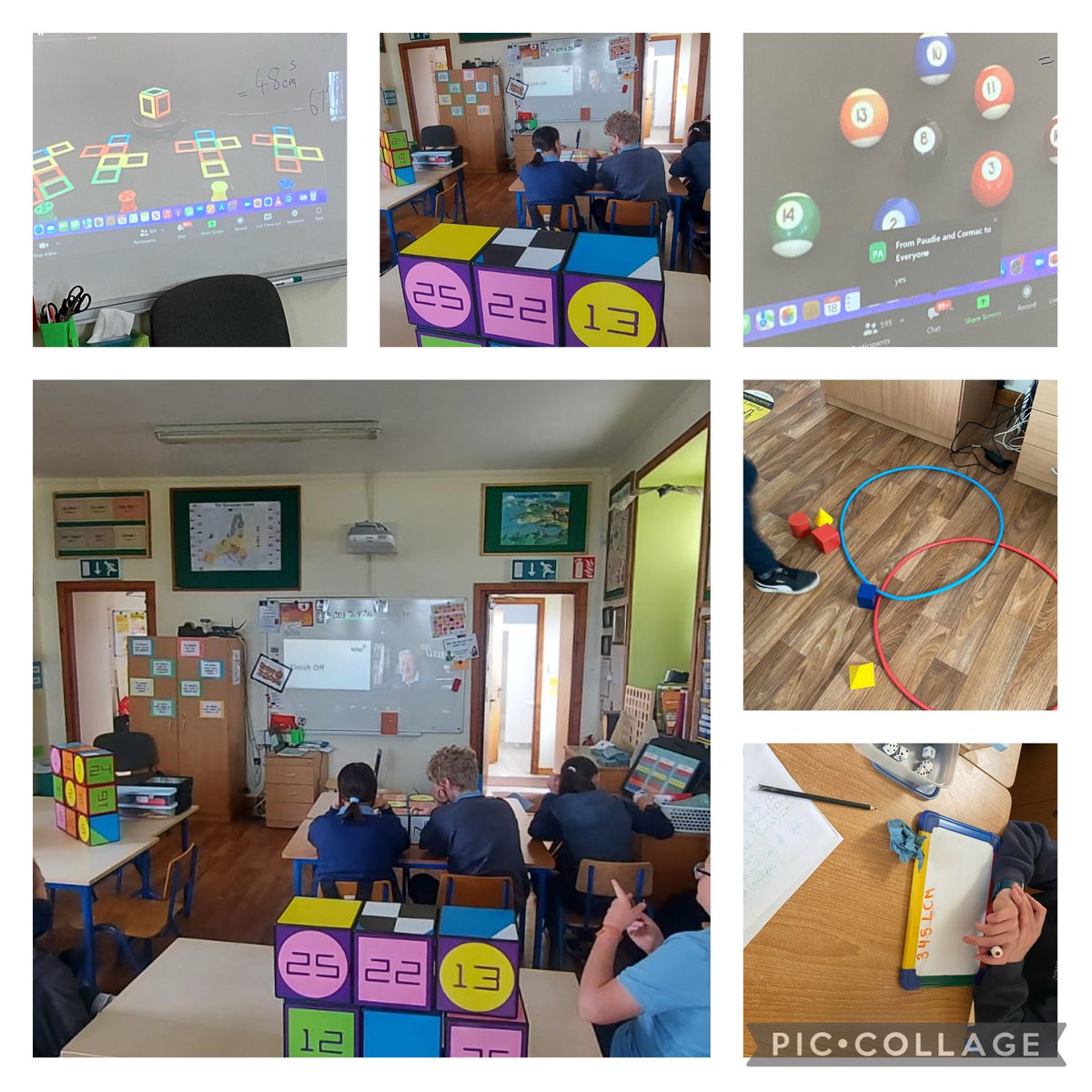 Sharing some of our maths week photos. We had a great online IZAK 9 session and today we participated in the Maths week quiz! Brains working overtime in Doonaha NS today! ⁦@mathsweek⁩ ⁦@AbacusandHelix⁩ #mathsweek