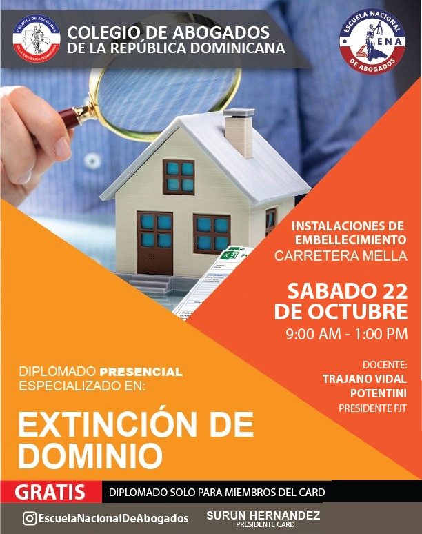 IEESARD's tweet photo. Diplomado Extinción de Dominio de 9:00 am a 1:00 pm, en las instalaciones de Embellecimiento en la Carretera Mella. Se impartirá de manera presencial y totalmente gratis. Si desea participar solo debe asistir el día y hora indicados en la publicación. 

#card #ena https://t.co/7Tw4zF3VgO