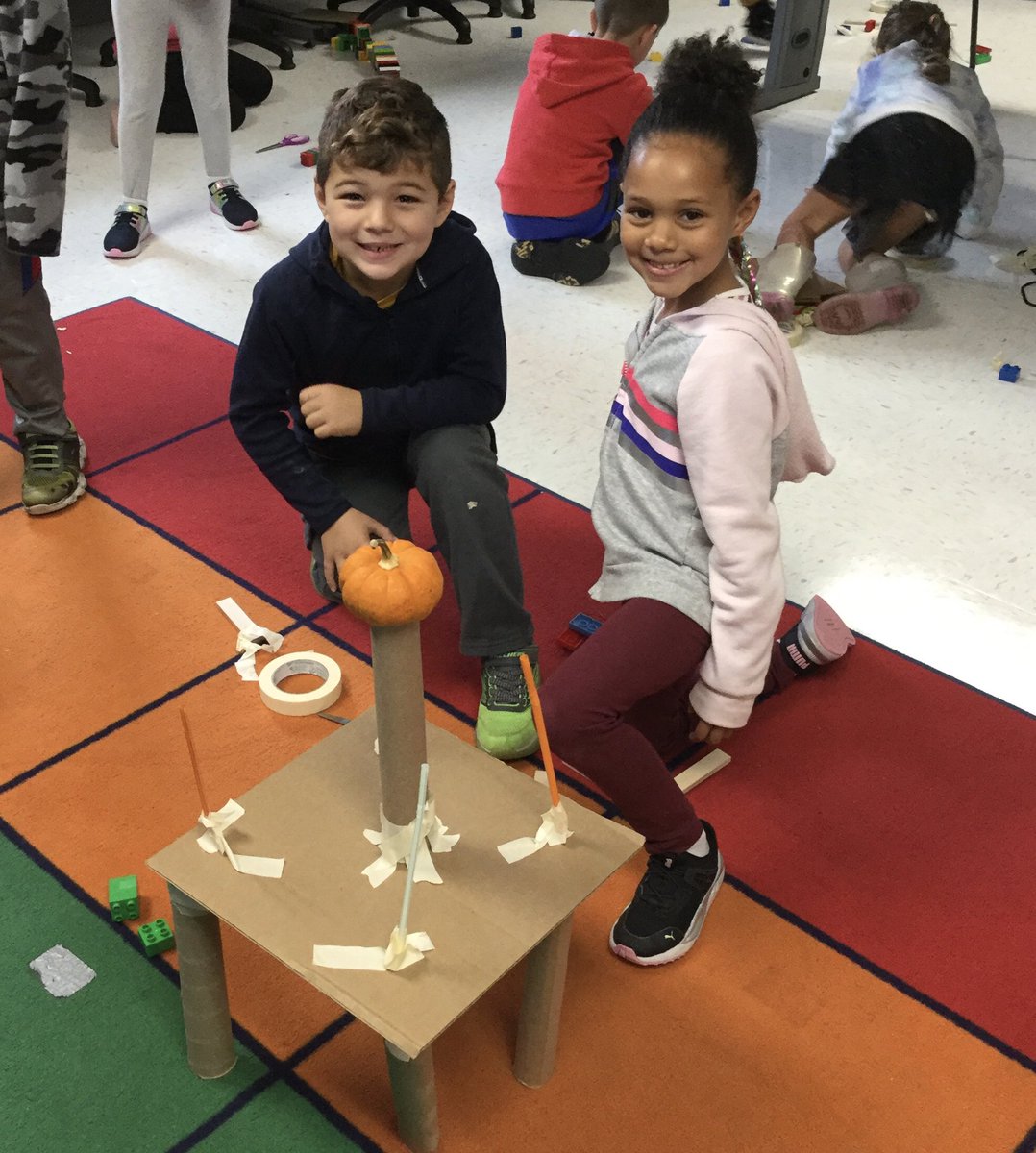 MsLindsayNRPS's tweet photo. Day 2 of MA STEAM Week - First Grade Pumpkin Design Challenge @TheBatchBulldog #NRPSSTEAM2022 #SeeYourselfInSTEM https://t.co/2HhB4Dve62