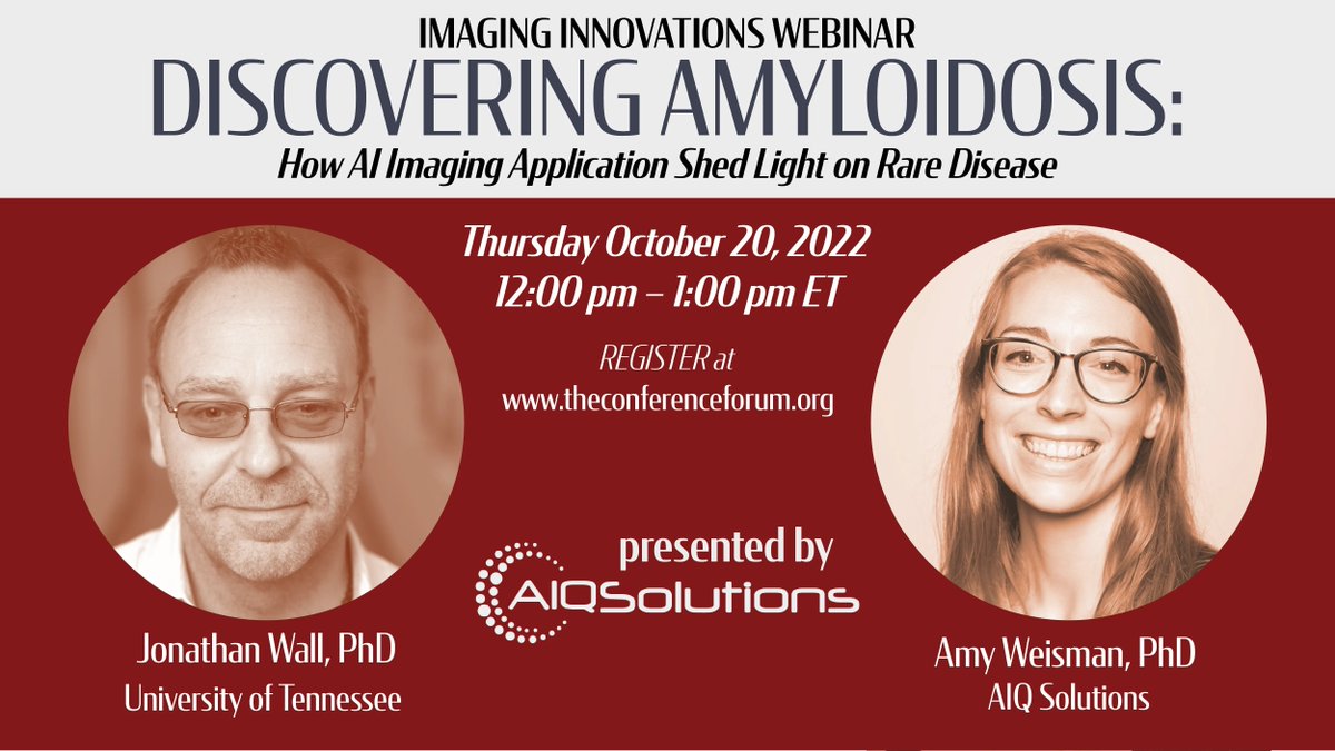 aiq_solutions's tweet photo. This week Thursday! Join our Imaging Innovations #webinar with distinguished professor and #amyloidosis expert Dr. Jonathan Wall of @utgsm and our own @aj_weisman to hear the latest on #AI imaging. Register for free: https://t.co/tHXHRjya4a https://t.co/TNNTG1DrhS